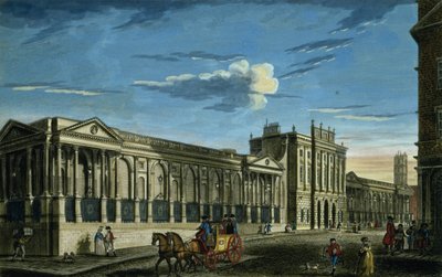 A View of the Bank of England, Threadneedle Street, London by English School